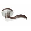 Better Home Products Twin Peaks Privacy Lever | Bedroom/Bathroom Privacy Door Levers Wave Style Handles - Satin Nickel