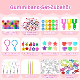 DIYDEC 2700+ Loom Bands Set for Bracelets, Loops Rubber Bands Loom Rubber Bands Kit Kids Crafts for Boys and Girls