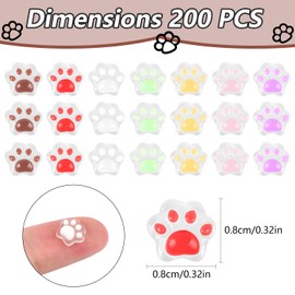 EVERMARKET 200 PCS Tiny Resin Cat Paws for Crafts Luminous Mini Cat Paws Dollhouse Miniatures Mini Animals for Car Fairy Garden Micro Landscaping Plant Nail Decoration (Cat Paw)