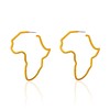 Seakuur African Map Shaped Drop Earrings Stainless Steel Gold Plated