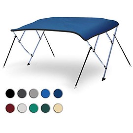 Naviskin Pacific Blue 3 Bow 6'L x 46" H x 73"-78" W Bimini Top Cover Includes Mounting Hardwares,Storage Boot with 1 Inch Aluminum Frame