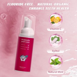 Fluoride Free Foam Kids Toothpaste - Natural Teeth Clean and Whitening Toothpaste with Mint Flavor, Mint Flavor for U Shaped Toothbrush Travel Size(4 Mix)