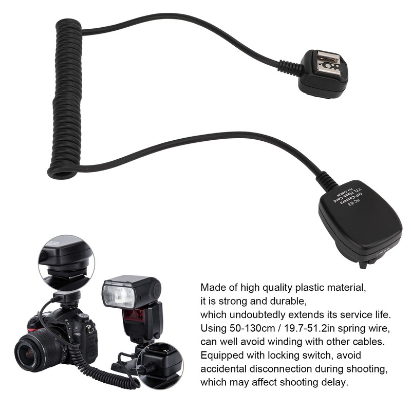 FCN3A 1.3m TTL Camera Flash Cable for Nikon Z50 SB5000