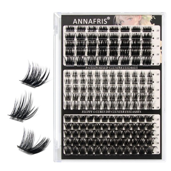 ANNAFRIS Cluster Lashes Individual Eyelashes 10-18mm False Lashes Individual Cluster