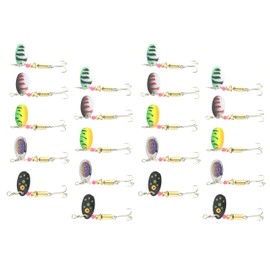 Orurdo Fishing Gear Spinner Lure Set, 20 Pieces, 0.2 oz (5.5 g), Trout, Bass, Rainbow Trout, Irvana, Yamame, Brown, etc., Classic Fishing for Tube Fishing and Mountain Stream Lure Fishing, Weight Model Suitable for Real Fishing Qb100101c41n0
