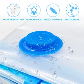 NINGESHOP Vacuum Bags for Clothes, Duvets, Pack of 10 Storage Bags Travel (2 x Large, 4 x Medium, 4 x Small, 1 x Hand Pump) Vacuum Bags for Clothing, Reusable Storage Bags