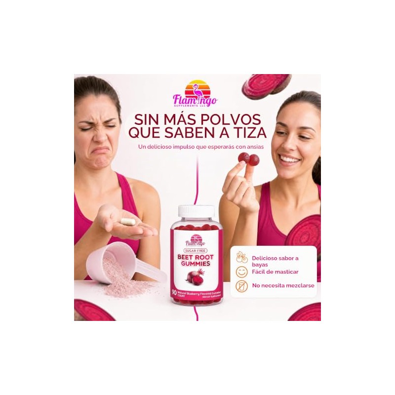 Flamingo Supplements Gomitas De Raíz De Remolacha De Óxido Nítrico