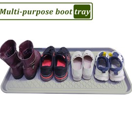 Large Multifunctional Boot Tray 2 Pack Boot Mat Washable Indoor or Outdoor Tray Mat Doormats for Shoes Boots Plants Pots Paint Tins Pet Bowls Car Storage, 30 x 15 x 1.2 Inches
