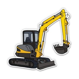 Excavator - 12" Vinyl Sticker Waterproof Decal