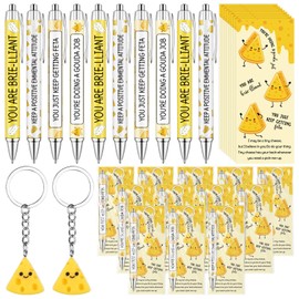 20 Set Motivational Cookie Appreciation Gifts Inspirational Ballpoint Pens Emotional Support Cookie Keychains Positive Affirmation Cards for Employee Coworker Teacher Back to School Student Gift