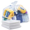 Veska 65 Gallon Clear Trash Bags, (50 Bags w/Ties) Clear