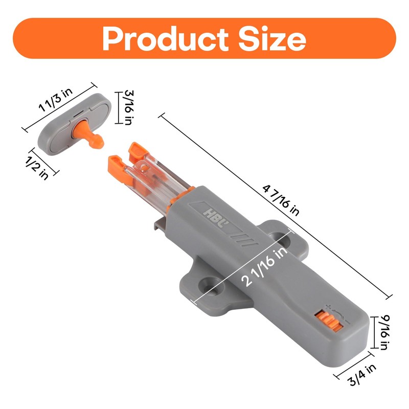 HBL' 2 Pack Push to Open Cabinet Hardware or Door