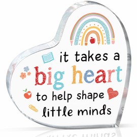 Gleevara Teacher Gifts, Exquisite Thank You Teacher Gifts for Women - Heart Shaped Plaque Desk Decor, Best Teachers Day Gift for Teacheres