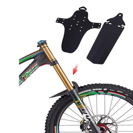 VOANZO Bike Fenders, Mountain Bike Bicycle Front Rear Tire Mudguards Portable Ultra-thin Fenders (Black)
