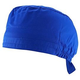 Trendy Apparel Shop Unisex Working Scrub Cap with Sweatband and Adjustable Ties - Royal