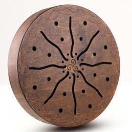Nazar Drums Rain Disk for relax and healing, soft sound of water, great sound therapy tool, wooden body, simple in use and producing a pleasant sound, Celtic Tree design, both sides
