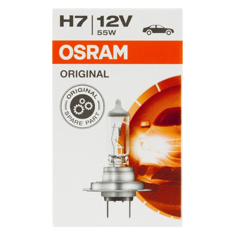 OSRAM 64210L 12V 55W H7 Longlife Px26D Boxed (Single), silver