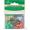 Clover Flower Head Pins Boxed, 100 Per Pack