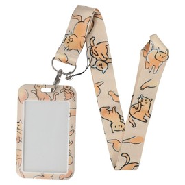 dohobby Orange Cat Neck Lanyard with ID Badge Holder for Keys Women Men