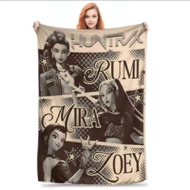 Cozy Throw Blanket -K Pop Demon Huntrix Cool Soft Girls Gift Bedroom Sofa Travel