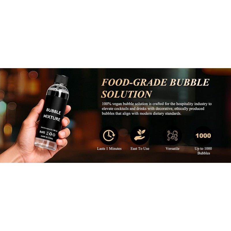 Edible Bubble Solution Refill, 180ml