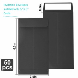 100 Pack Cash Envelopes 3.5 x 6.5 inch,Coin Self Seal Envelopes For Savings plan,Money Envelopes for Cash,coin,Check and Small items(Black)
