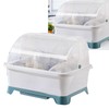 Covered Dish Drying Rack, Dust Proof Kitchen Storage Dish Drainer