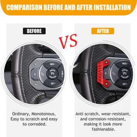 Bekantogy 2PCS Steering Wheel Guards Compatible with INEOS Grenadier 2022-2026 Aluminum Alloy Steering Wheel Buttons Mis-Touching Pads Interior Accessories (Red)