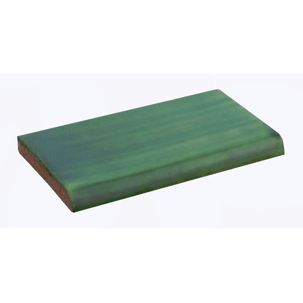 12  Surface Bullnose Mexican Molding Tile WASHED GREEN 2x4
