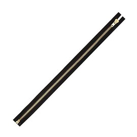 Mandala Crafts - Cremalleras metálicas resistentes de 32 pulgadas, cinta negra #10, cremalleras separadoras de metal dorado para coser chamarra, chamarra, tapicería