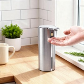 Umimile Electric Dish Soap Dispenser for Kitchen and Bathroom, 2 Mode Liquid Hand Soap Dispenser, 11.8oz Rechargeable with Type-C, IPX7 Waterproof (304 Stainless Steel)