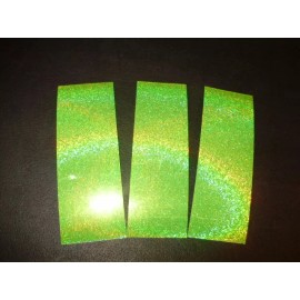 The Fishing Lure Tape Company 2" x 6" 3PK  Flasher & Spoon Holographic Super Fine Glitter Fishing Lure Tape - Florescent Yellow