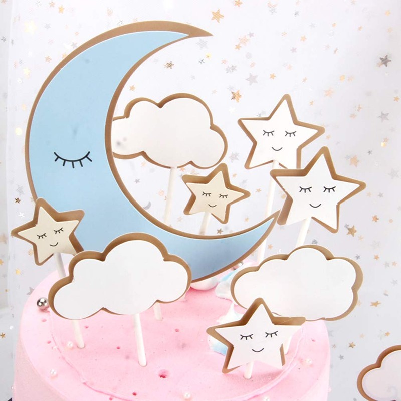 Moon Star - Decoración para tartas con diseño de nube,