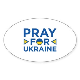 CafePress Pray for Ukraine Oval Car Bumper Sticker(10-Pack)