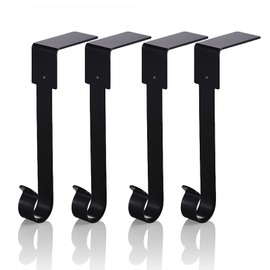 Runmeihe 4 Pack Christmas Stocking Hangers for Fireplace, Metal Hooks for Hanging Christmas Stockings,Christmas Stocking Holder for Christmas Decorations (Black)