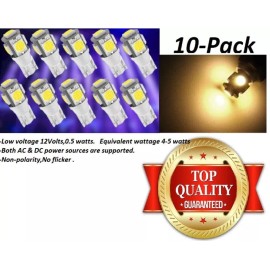 Sago 10-pack LED bulb 12V AC/DC For Malibu and all T10 Landscape lights - WARM WHITE