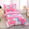 Wowelife Toddler Bedding Set Unicorn 4 Piece of Toddler Comforter,
