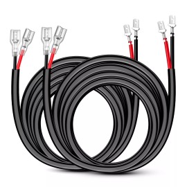 Nilight 2PCS 14 AWG 10 Feet Wiring Harness Extension Kit for LED Light Bar