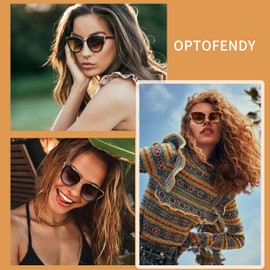OPTOFENDY Oversized Cat Eye Sunglasses for Women, Trendy Metal Frame Sun Glasses Shades UV Protection, OP2501