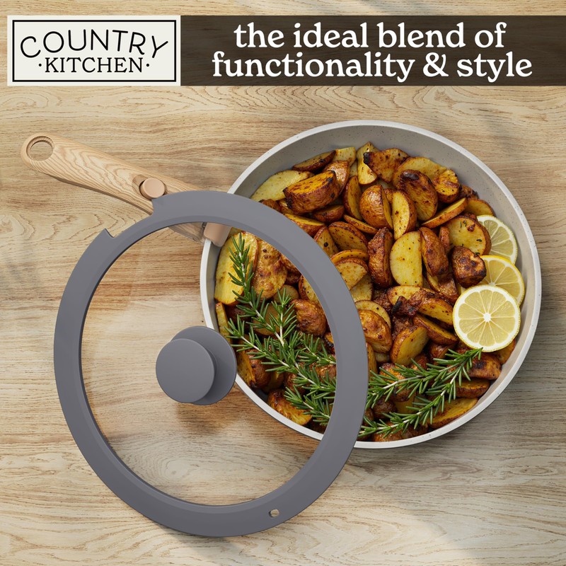 Country Kitchen Cookware Set with Removable Handle, Oven & RV