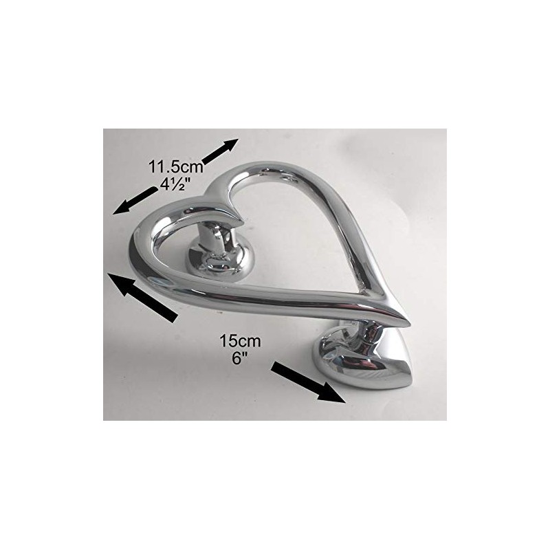 Heart Door Knocker Door Furniture: 4 Colours (Chrome)