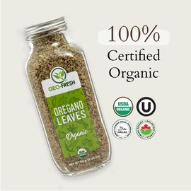 Geo-Fresh Organic Oregano, 2.12 oz (60g) | Seasoning | Best on Pizza, Pasta, Soup, Chicken & many more | Non-GMO, Kosher, 100% Organic, Gluten Free, USDA Certified