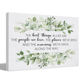 BIWSHA Inspirational The Best Things Quotes Canvas Wall Art Prints Decor for Home Bathroom Bedroom Living Room Office，Positive Themed Paintings Art Decor 11x14 Inches，Green Plants Art Gifts