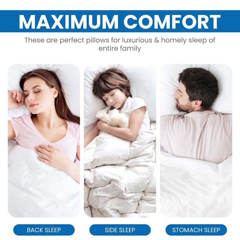 Utopia Bedding Bed Pillows for Sleeping (White), Queen Size, Set