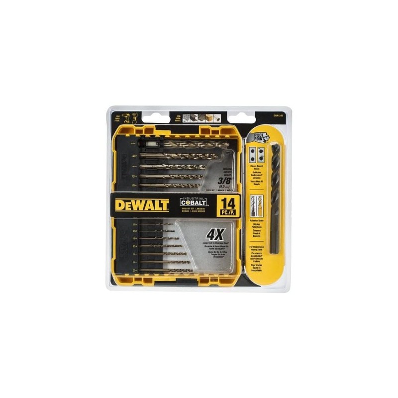 DEWALT Cobalt Alloy Steel Drill Bit Set with Pilot Point,
