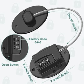 Refrigerator Door Lock keyless, Proof Fridge Lock Combination File Drawer Lock, Safety Cabinet Locks, Strong Non-Marking Adhesive Cupboard Lock for Pantry Freezer and More (2PCS-Black)