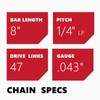 KAKEI 8 Inch Chainsaw Chain 1/4" Pitch .043" Gauge 47