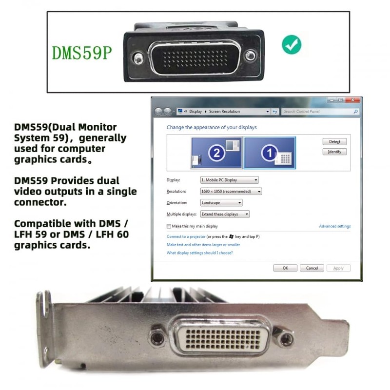 xiwai LFH DMS-59pin macho a 15 pines VGA RGB hembra