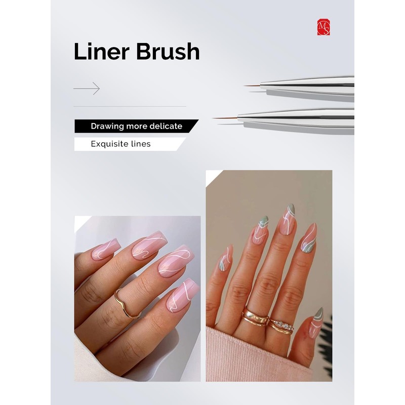 MelodySusie MelodySusie Nail Art Brushes Set,6pcs Professional Pen,Nail Art Tools