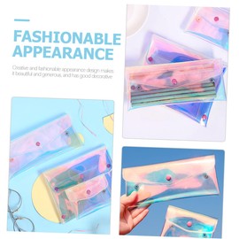 Outanaya 3Pcs Holographic Makeup Pouch Cosmetic Organizers for Women Travel Storage for Coins Earphones and Essentials Eye Catching Lightweight and Easy to Carry